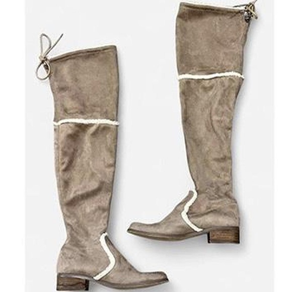 Charles david Gunther Slouch Over-the-Knee Boots size 8.5 in Tan Anthropologie - Picture 2 of 6